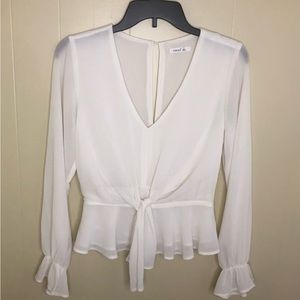 Timing Cinched Waist Long Sleeve Blouse Size Medium